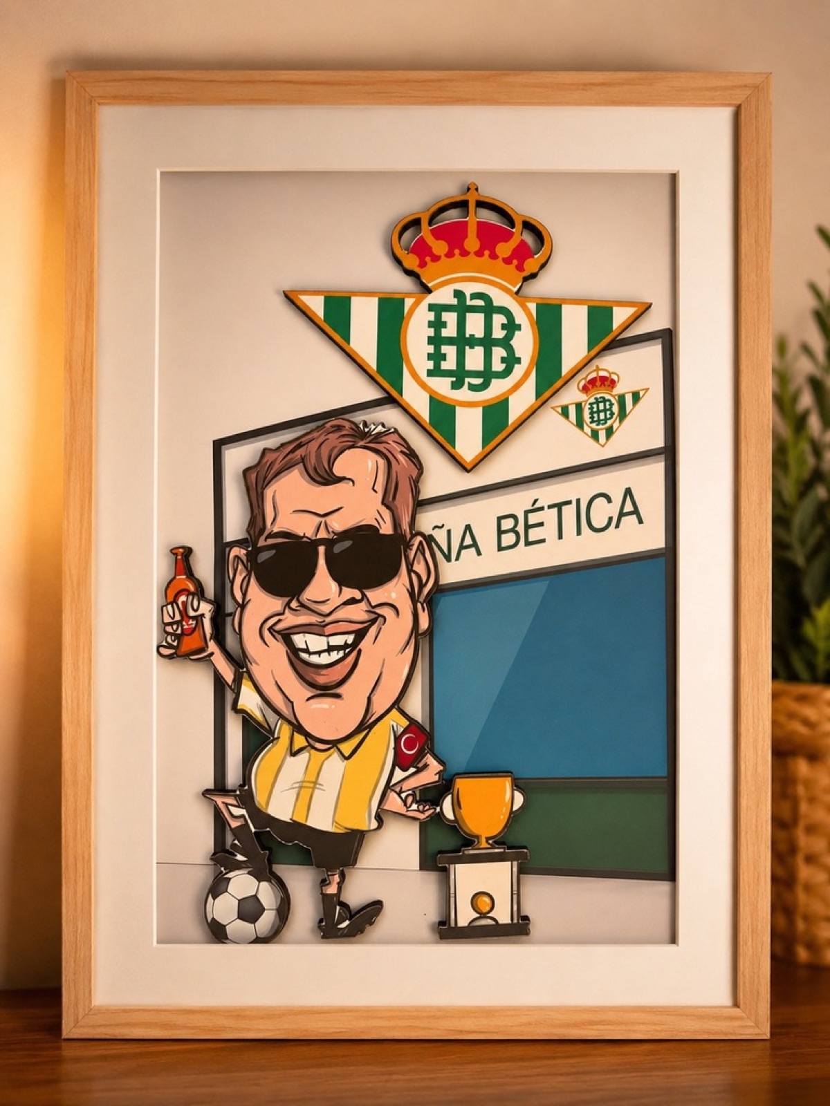 Caricatura personalizada presentada en un marco