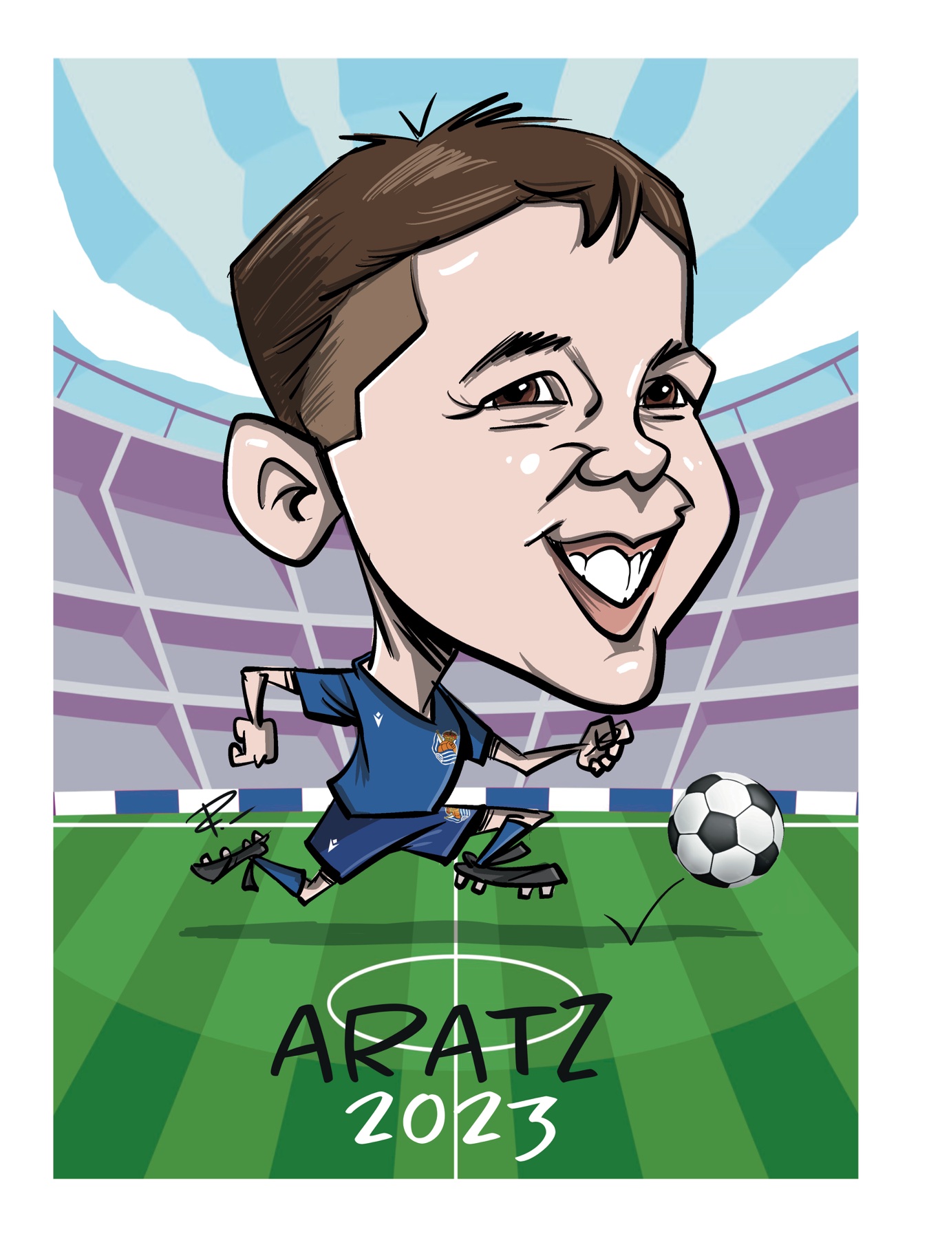 Caricatura personalizada de un futbolista